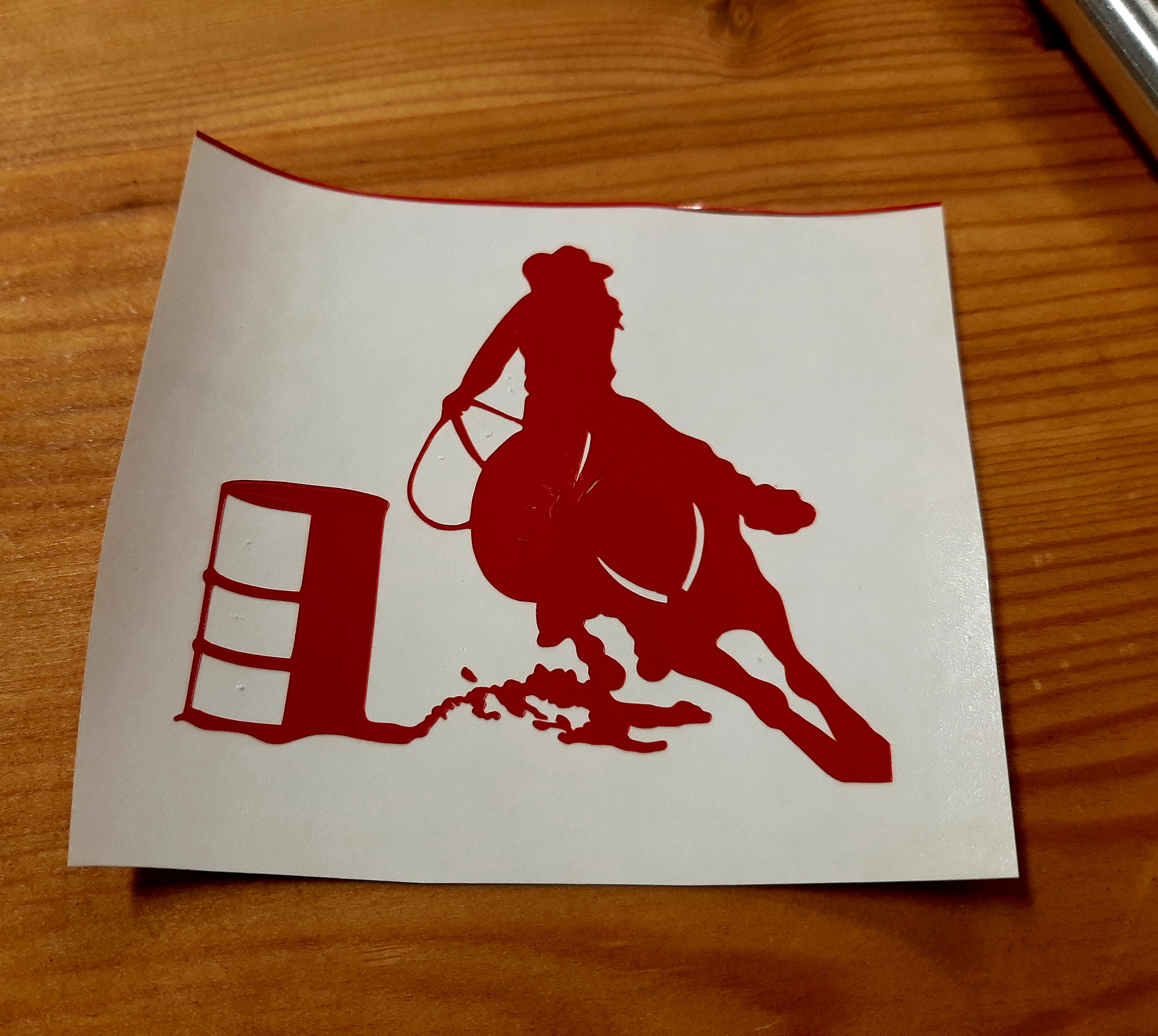Autocollant cheval barrel racing