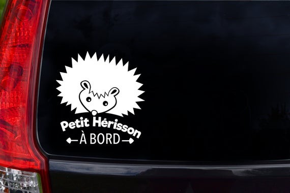 Autocollants véhicule, petit hérisson à bord