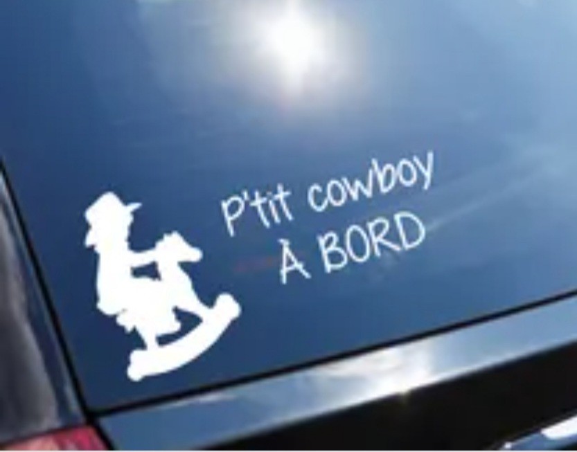 Autocollants petit cowboy à bord