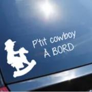 Autocollants petit cowboy à bord
