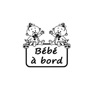 Stickers bebe a bord jumeaux